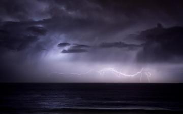 Ocean Clouds Nature Seas Dark Rain Storm Wallpaper