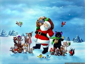 Crazy Frankenstein Christmas Santa Claus Wallpaper