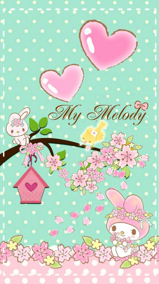 Cute Pink And Green Rabbit Phone Wallpaper