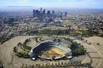 Dodger Stadium Downtown Los Angeles From Above