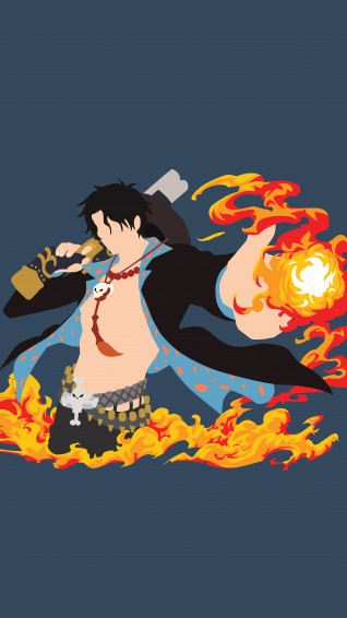Ace One Piece Minimalist 4k Wallpaper