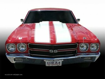 Chevelle Ss Wallpaper Red Coupe Front