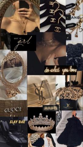 Black And Gold Aesthetic Pastel Wallpaper iPhone