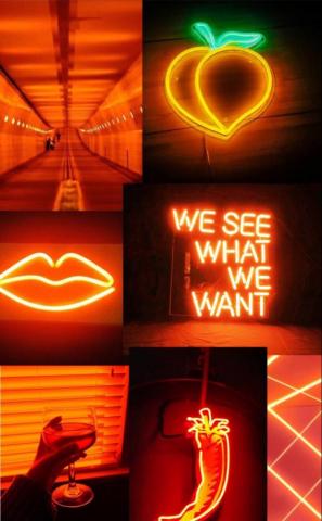 Neon Orange Wallpaper Aesthetic iPhone