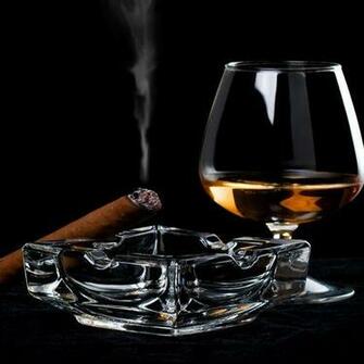 HD Cognac And Lighting Cigar Wallpaper