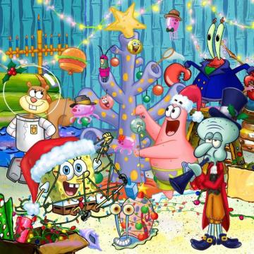 Nickelodeon On Spongebob Christmas Wallpaper