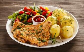 Wallpaper Potato Ketchup Food Plate Meat Products The