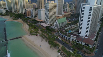 Aerial Waikiki Kalakaua Avenue Stock Video Footage Storyblocks