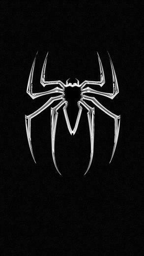 Black White Spiderman Logo Wallpaper iPhone 3d