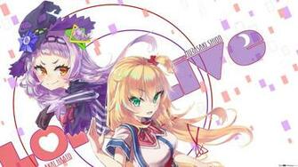 Virtual R Akai Haato Shion Murasaki HD Wallpaper
