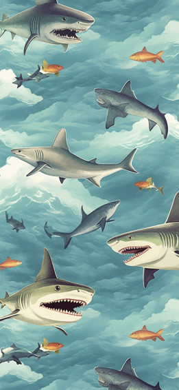 Sharks Pattern In The Sky Wallpaper