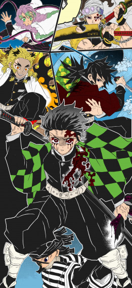 Manga Colouring Tanjiro Rengoku Tengen Mitsuri Iguro R