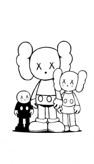 Kaws Black And White Wallpaper