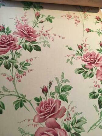 Antique Edwardian Sanitary Wallpaper With Trailing Rose