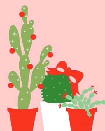 December Christmas Cactus Calendar Wallpaper Sarah Hearts