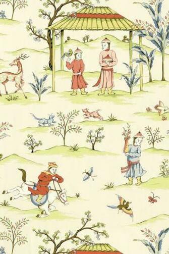 Yaun Wallpaper In Cream From The Shangri La Collection Thibaut