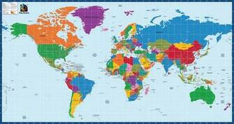 World Map School Office Removable Vinyl Wallpaper Ho