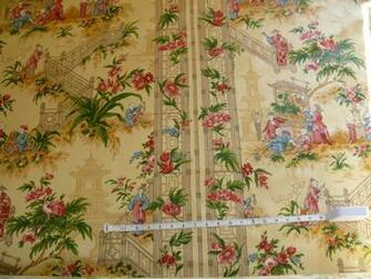 Lee Jofa Chinoiserie Staircase Jasmine Gold Chintz Bty Silk