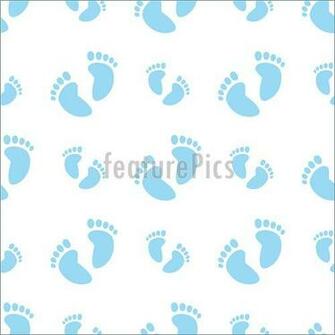 Abstract Patterns Seamless Baby Feet Background Boy Stock