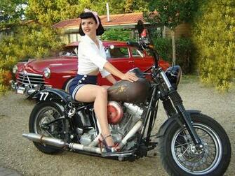 Beautiful Babe On Harley Davidson Motorcycle Wallpaper Pin Up Girl
