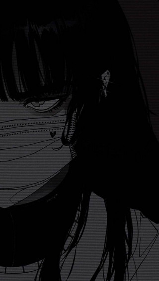 Black Aesthetic Anime Masked Girl Wallpaper