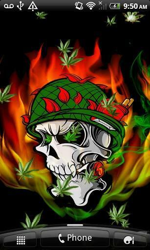 Skull In Fire Weed Lwp For Android Appszoom