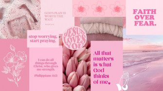 Aesthetic Christian Pink Laptop Wallpaper