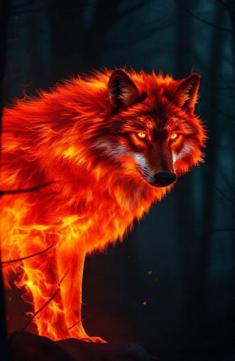 Fire Wolf Wallpaper