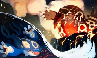 Kyogre And Groudon By Bluekomadori