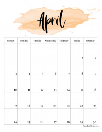 Cute Printable April Calendar Wallpaper
