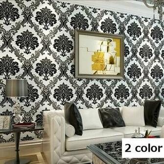 Home Modern High Quality Vintage European Damask Wallpaper Rolls