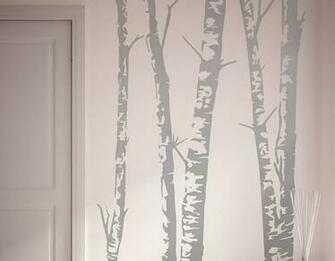 Silver Birch Trees Vinyl Wall Sticker Contemporary Stickers