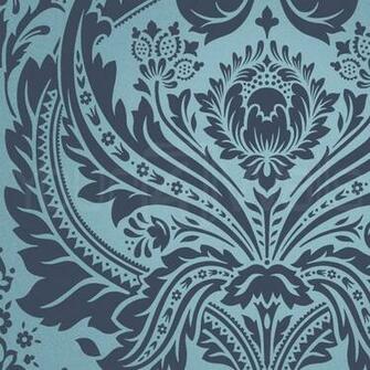 Desire Damask Wallpaper Petrol Blue And Dark Colour Image