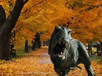 Dinosaurs Wallpaper Tiranausaurus Rex T In Autumn Trees