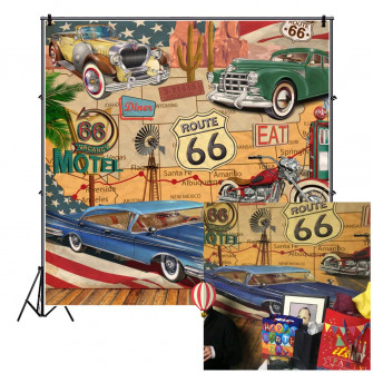 Amazon Aofoto Vintage Car Route Backdrop Retro