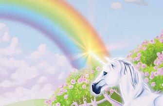 Unicorn Wallpaper Mural Style Rainbow