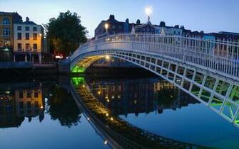 And River Liffey At Night Dublin Ireland Wallpaper