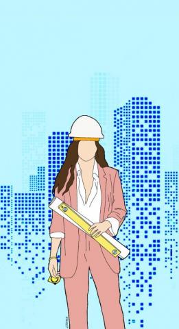 Woman Engineer Wallpaper Cartoon Future