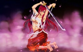Erza Scarlet Katana HD Wallpaper