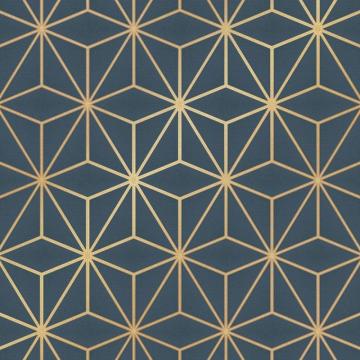 I Love Wallpaper Astral Metallic Navy Blue Gold