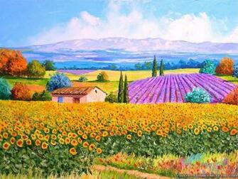 Jean Marc Art Painting Spring Mountain Wallpaper Desktop Background