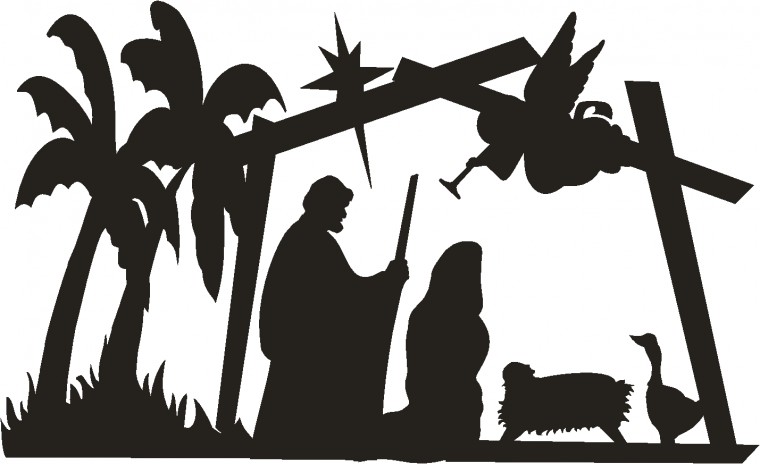 Christmas Nativity Silhouette HD Widescreen Wallpaper