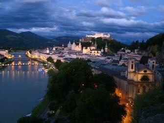 Night Street In Salzburg Austria Wallpaper And Image