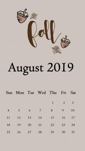 August iPhone Calendar Wallpaper August2019