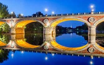 Turin Torino Ponte Isabella And River Po Wallpaper HD