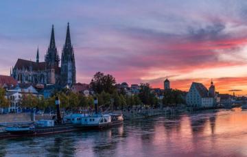 Wallpaper The Sky Trees Sunset Bridge River Home Germany