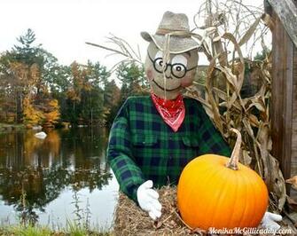 Scarecrow And Pumpkin Jpg