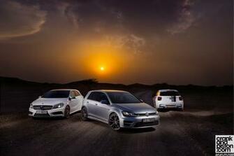 Bmw M135i Vs Mercedes Benz A Amg Volkswagen Golf R