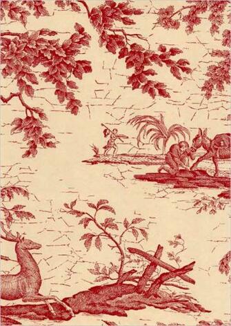 La Chasse Wallpaper Traditional French Burgundy And Beige