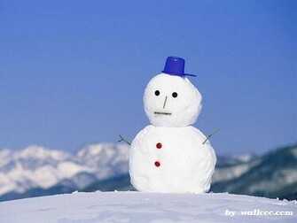 Shots Of Winter Snowman Wallpaper